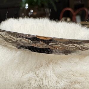 Silver Textured Bangle Bracelet